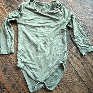 Little Sleepies | Bamboo Signature Play Long-sleeve Bodysuit Moss | 6-12 months